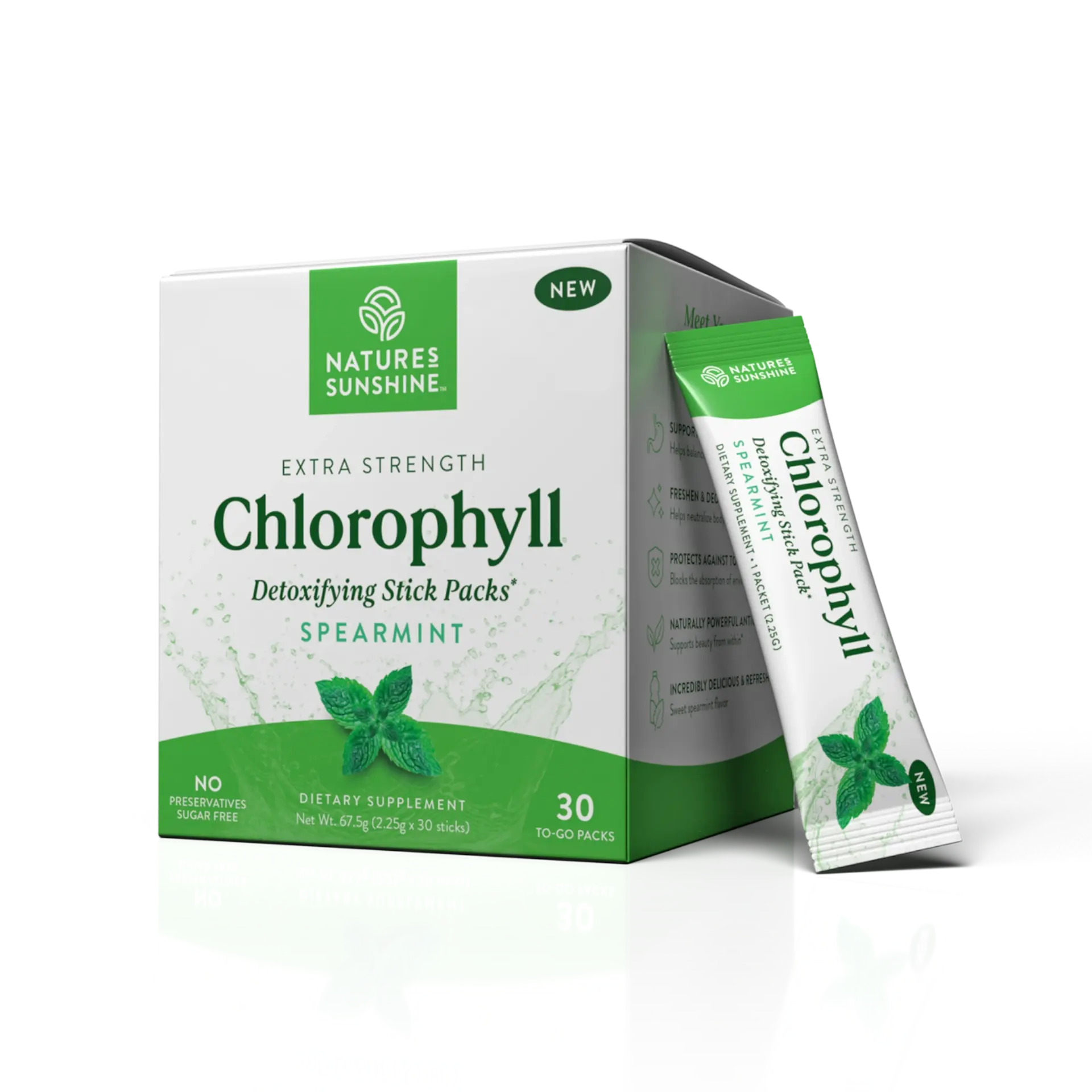 Chlorophyll Detoxifying Stick Packs, Spearmint